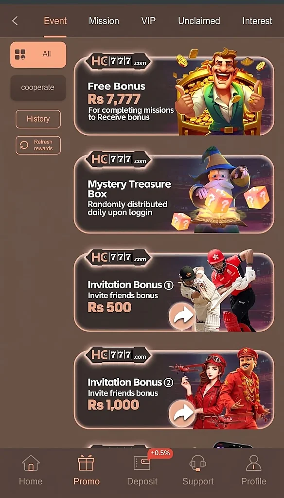 HC77 Game Bonuses