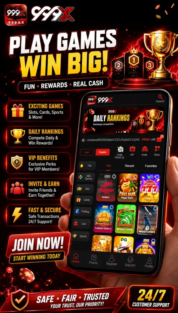 999SX Game APK HomeScreen