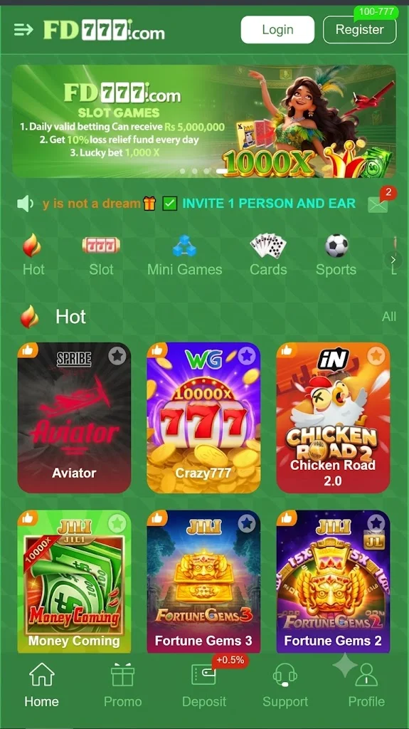 FD 777 Game APK Home-Screen