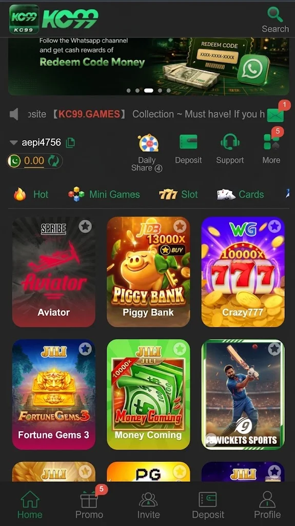 KC 999 Game Home