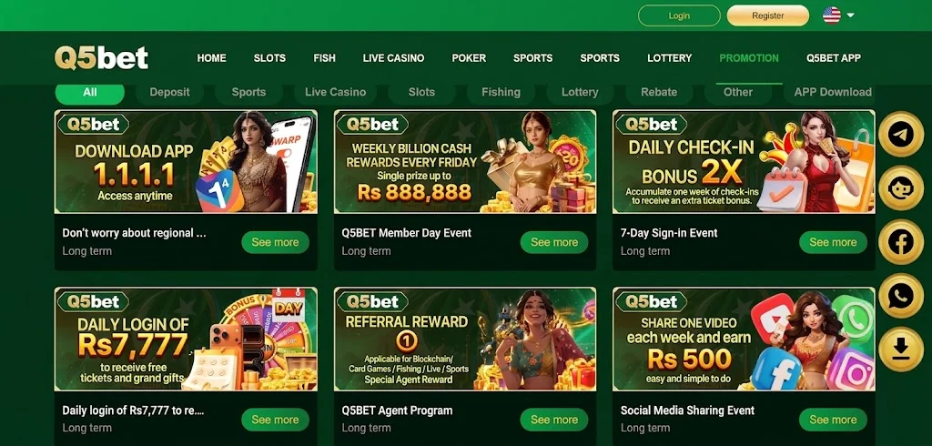 Q5 Bet bonuses and promotions