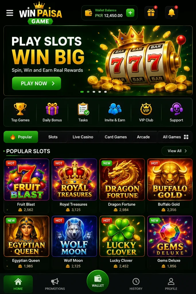 Win Paisa Game Screen-view