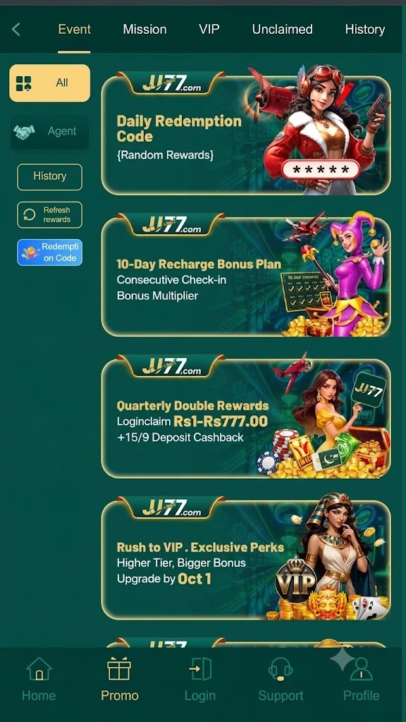 j77 apk Bonuses and rewards